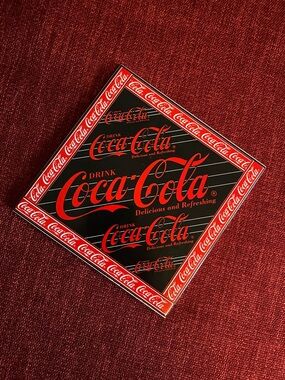 Vintage 1995 Coca-Cola Collectible Tile Wall Hanging or Trivet Black & Red